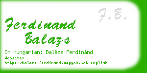ferdinand balazs business card